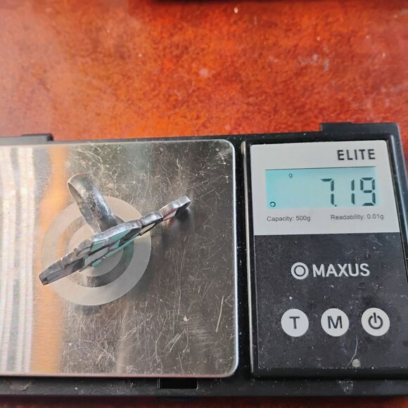 Vtg Zuni Signed Madeline Beyuka Olla Maiden Sterling Inlay Gemstone Ring Sz 7.5 - Picture 9 of 9